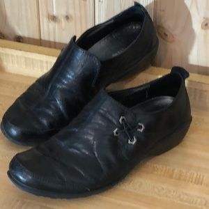 Romika Black Leather Slip Ons 38
